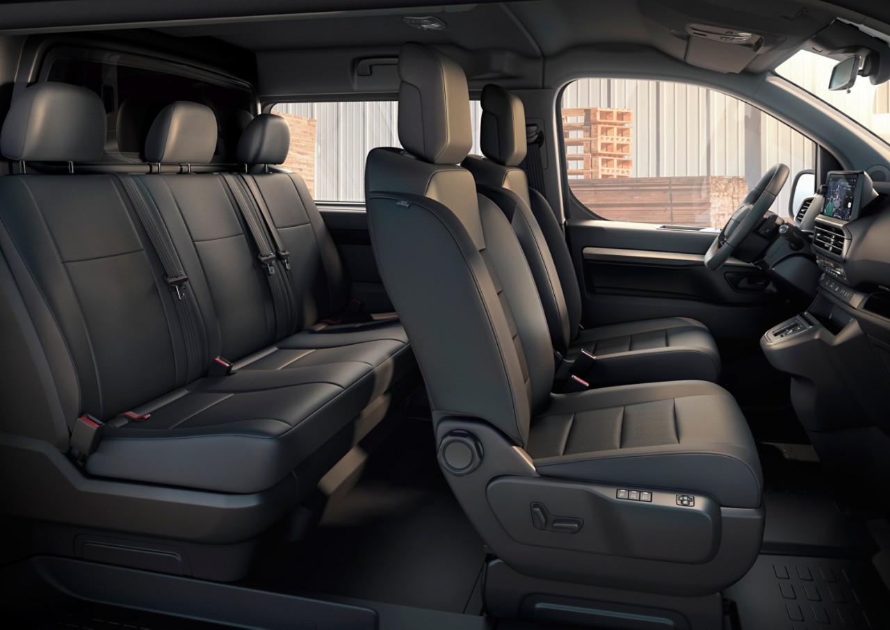 The spacious interior of the Crew Cab Proace 